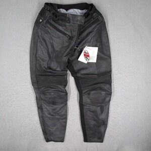 Joe Rocket Roxie Leather Motorcycle Pants Womens Large Black Armor EN 1621-1 NEW